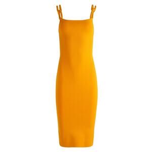 Alice+Olivia 'Alina' Orange Rayon Rib-Knit Midi-Dress Size XS